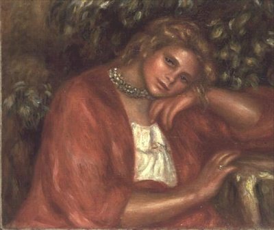 Jovem Mulher Pensiva de Pierre Auguste Renoir