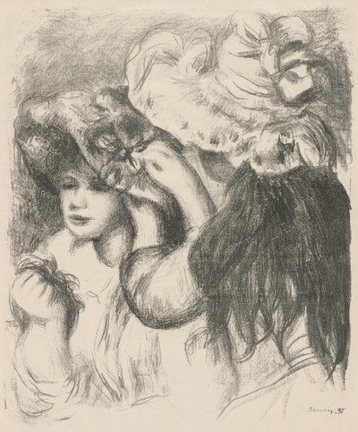 Fixando o chapéu de Pierre Auguste Renoir