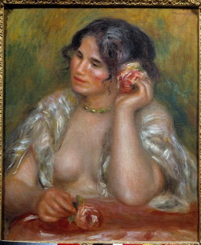 Retrato de Gabrielle a la rose (1878 - 1959). Pintura de Pierre Auguste Renoir (1841-1919) de Pierre Auguste Renoir