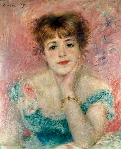 Retrato da atriz Jeanne Samary, 1877. de Pierre Auguste Renoir