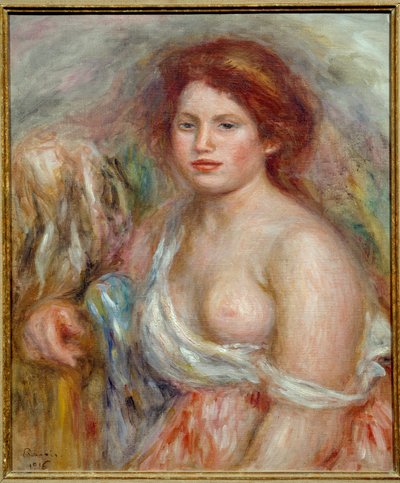 Retrato do modelo no busto Pintura de Pierre Auguste Renoir de Pierre Auguste Renoir