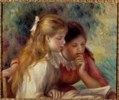 Leitura de Pintura de Pierre Auguste Renoir (1841-1919) Sol do século XIX. 0,55x0,65 m Paris, musee d