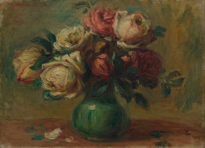 Rosas em um vaso, c. 1890 de Pierre Auguste Renoir