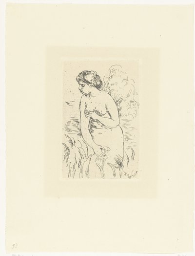 Mulher nua em pé ou banhista
Baigneux debout a mi-jambes de Pierre Auguste Renoir