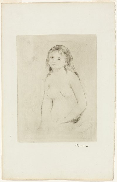 Estudo para uma banhista feminina de Pierre Auguste Renoir
