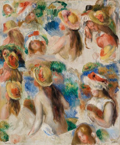 Estudo de cabeças de Pierre Auguste Renoir