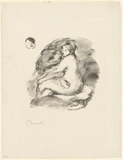 Estudo de uma mulher nua sentada, variante de Pierre Auguste Renoir