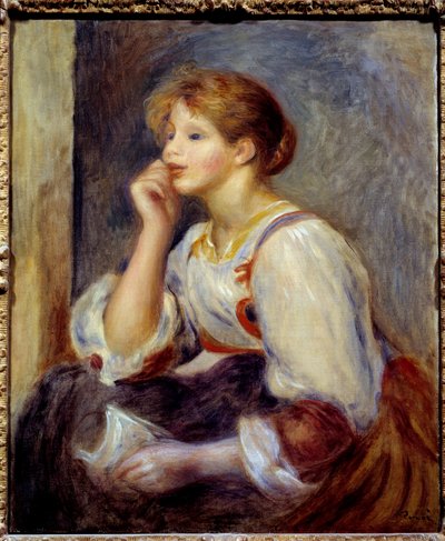 A mulher tem a carta. Pintura de Pierre Auguste Renoir (1841-1919) de Pierre Auguste Renoir