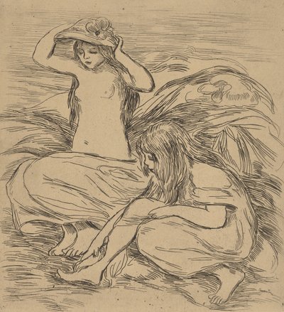 Dois banhistas Os dois banhistas, 1895. de Pierre-Auguste Renoir
