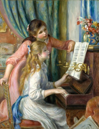 Duas garotas no piano, 1892 de Pierre Auguste Renoir