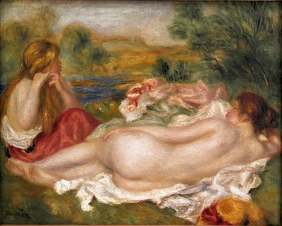 Dois banhistas. Pintura de Pierre Auguste Renoir (Pierre-Auguste de Pierre Auguste Renoir