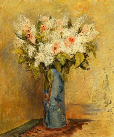 Vaso de Lillies e rosas, c.1870 de Pierre Auguste Renoir