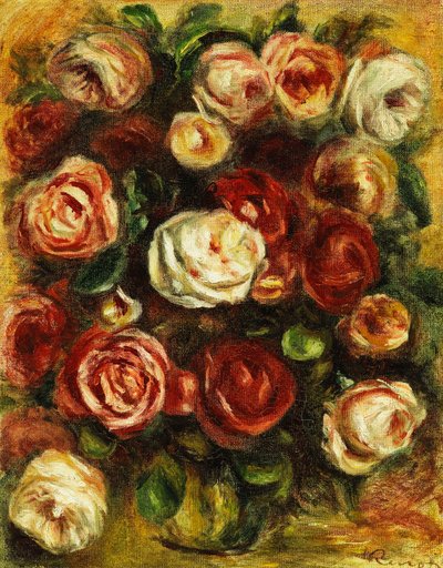 Vaso de rosas, de Pierre Auguste Renoir