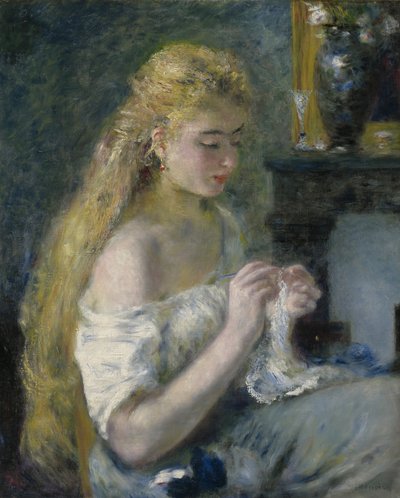 Crochê da mulher, c.1875 de Pierre Auguste Renoir