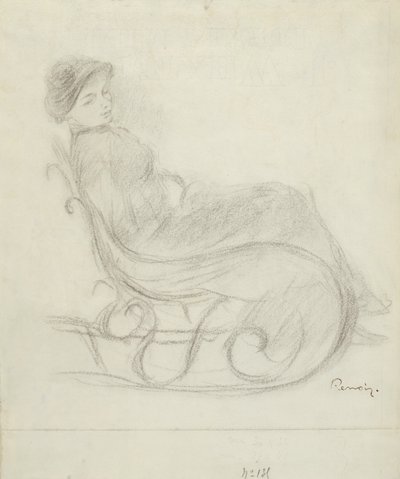 Mulher Sentada em Cadeira (reto); Mulher em uma cadeira, vista de costas (verso) de Pierre-Auguste Renoir