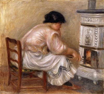Mulher no canto do fogão; Femme au Coin du Poele, 1912 de Pierre Auguste Renoir