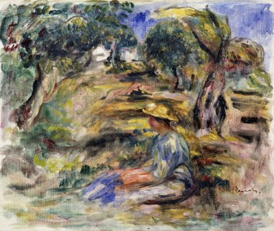 Mulher de azul, sentada; Mulher sentada azul, de Pierre Auguste Renoir