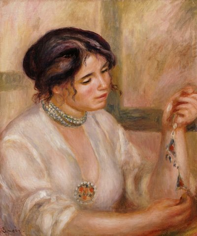 Mulher com um colar de Pierre-Auguste Renoir