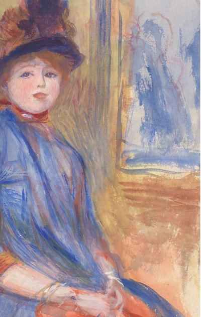 Moça de vestido azul, ca. 1890 de Pierre Auguste Renoir