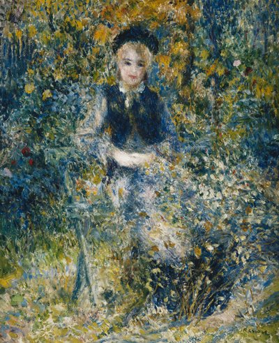 Moça em um banco; A menina no banco, 1875 de Pierre Auguste Renoir