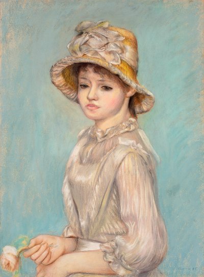 Menina com uma rosa de Pierre Auguste Renoir
