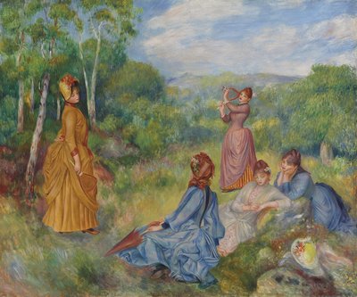 Moças que jogam badminton, ca 1887 de Pierre Auguste Renoir
