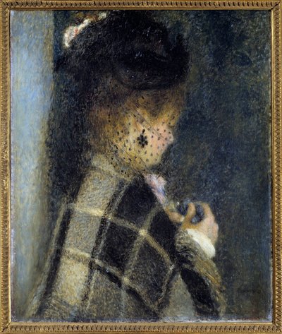 Mulher jovem com uma pintura veilette de Pierre Auguste Renoir (1841-1919) por volta de 1870 Sol. 0,61x0,51 m Paris, musee d