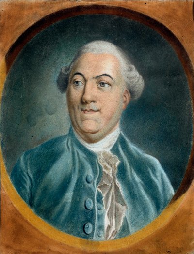 Retrato de Jacques Necker (1732-1804) Pintura Pastel de Pierre Baudemant (1729-1808) Troyes musee des Beaux Arts do século XVIII de Pierre Baudemant