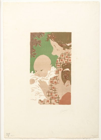 Andrée Terasse com o filho Jean e o irmão Pierre Bonnard Cena de família de Pierre Bonnard