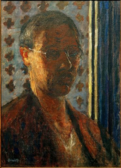 Auto-retrato contra a luz, papel de flor de Pierre Bonnard
