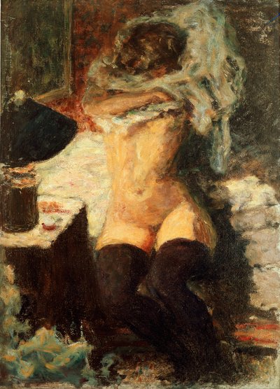 Meias pretas Mulher a despir-se. Pintura de Pierre Bonnard (1867-1947) 1908 sobre Dim. 58x43 cm Inglaterra, coleção The Earl of Rosslyn de Pierre Bonnard