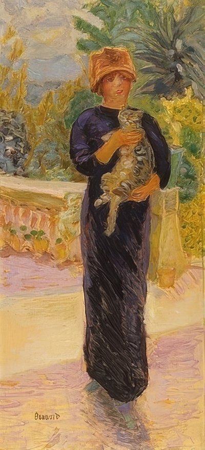 Senhora com gato. 1912 de Pierre Bonnard