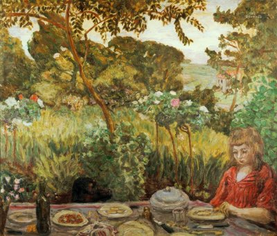 Fim da refeição no jardim de Pierre Bonnard