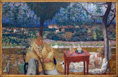 No jardim (conversa na Provença). Com retratos de Jozef Pankiewicz (1866-1940, pintor polaco) e Marthe de Meligny (nee Maria Boursin de Pierre Bonnard