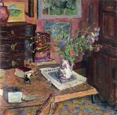 Interior com flores, c.1910 de Pierre Bonnard