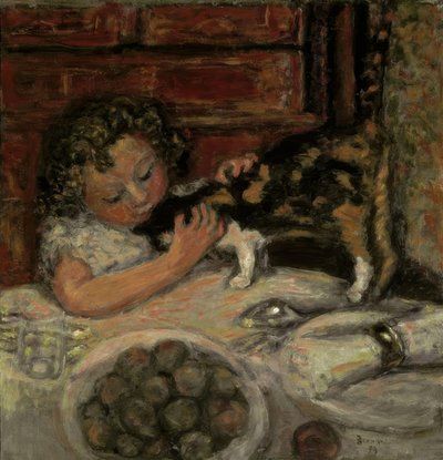 Menina com gato de Pierre Bonnard