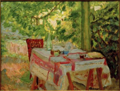 A mesa servida sob o tília de Pierre Bonnard