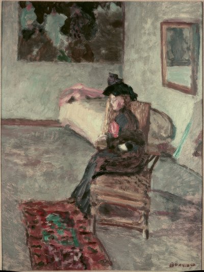 A mulher com a rosa ou mulher no interior de Pierre Bonnard