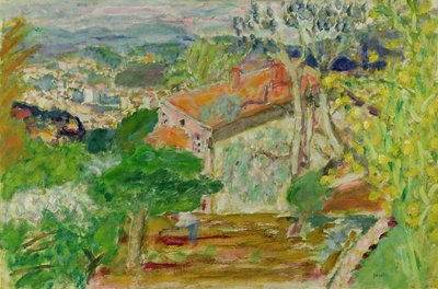 Paisagem com uma casa vermelha, c.1942 de Pierre Bonnard