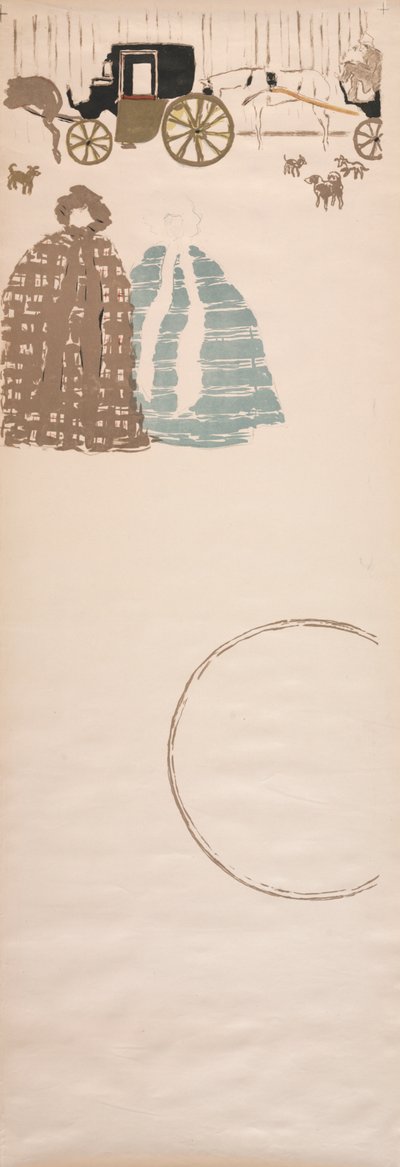 Passeio das Enfermeiras, Friso de Carruagens, 1895. de Pierre Bonnard