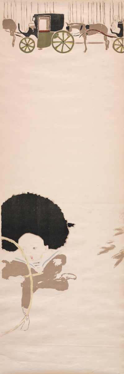 Passeio das Enfermeiras, Friso de Carruagens, 1895. de Pierre Bonnard
