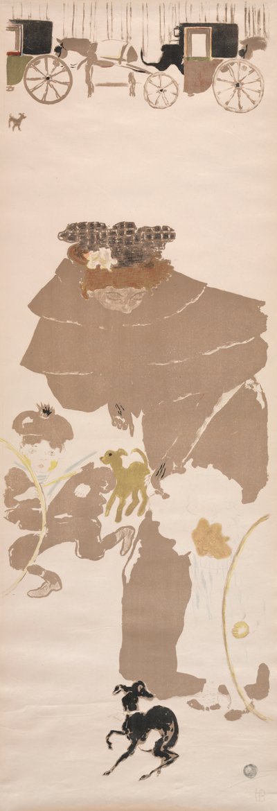 Passeio das Enfermeiras, Friso de Carruagens, 1895. de Pierre Bonnard