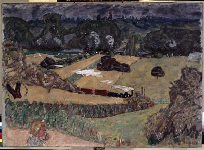 Paisagem com comboio de mercadorias. Pintura de Pierre Bonnard (1867-1947) de Pierre Bonnard