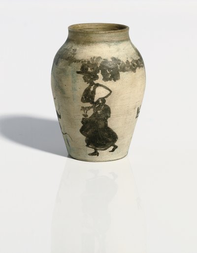 Vaso pequeno: scène de rue, c.1894-95 (tinta nanquim em vaso de balaústre de porcelana pintada sem esmalte) de Pierre Bonnard