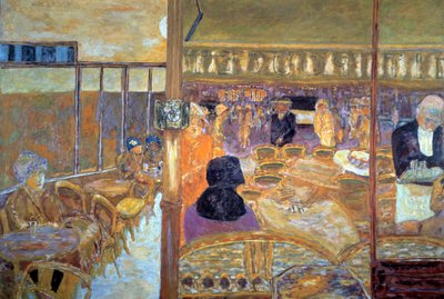 Coloque Clichy em Paris à noite, o café do Pequeno Poucet de Pierre Bonnard