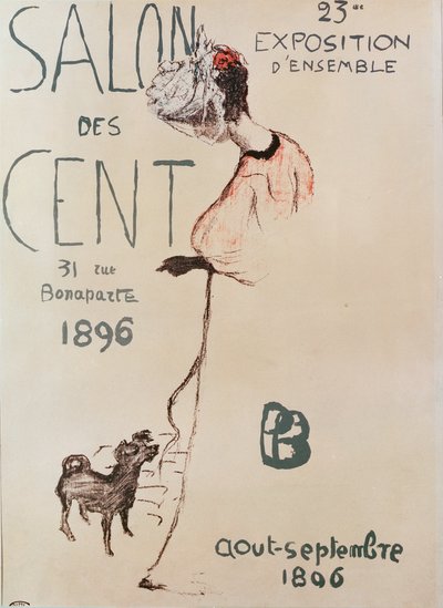 Cartaz publicitário da 23ª exposição do Salon des Cent, 1896 de Pierre Bonnard