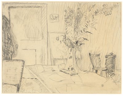 Vaso de flores na sala de jantar do Le Cannet de Pierre Bonnard