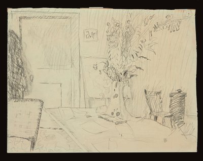 Vaso de flores na sala de jantar do Le Cannet de Pierre Bonnard
