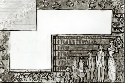 Esboço para Petit Solfege, 1893 (lápis, pincel e tinta com wc no papel) de Pierre Bonnard