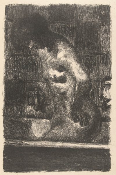 Mulheres nuas em pé lavam-se no banho
Femme debout dans sa baignoire de Pierre Bonnard
